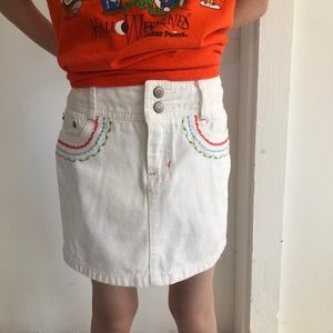5x$25 Gymboree Embroidered White Denim Skirt Skort